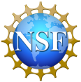 Image of the world with "NSF" lettering in white.